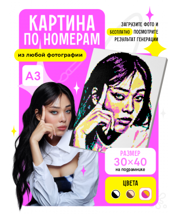 Картина по номерам точками по фото 34FPD-pop