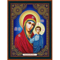 Картина по номерам стразами 30*40 ZJB012 Казанская Икона Божией Матери